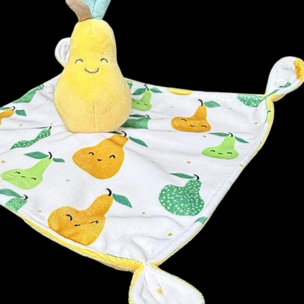 Mary Meyer Sweet Pear Fruit Soothie Lovey Security Blanket‎ 10 x 10 Yellow Lovie